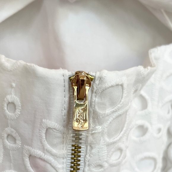 Lilly Pulitzer Shelli Resort White Petal Eyelet Shift Tie Back Dress Sz14 NWT - Picture 5 of 15